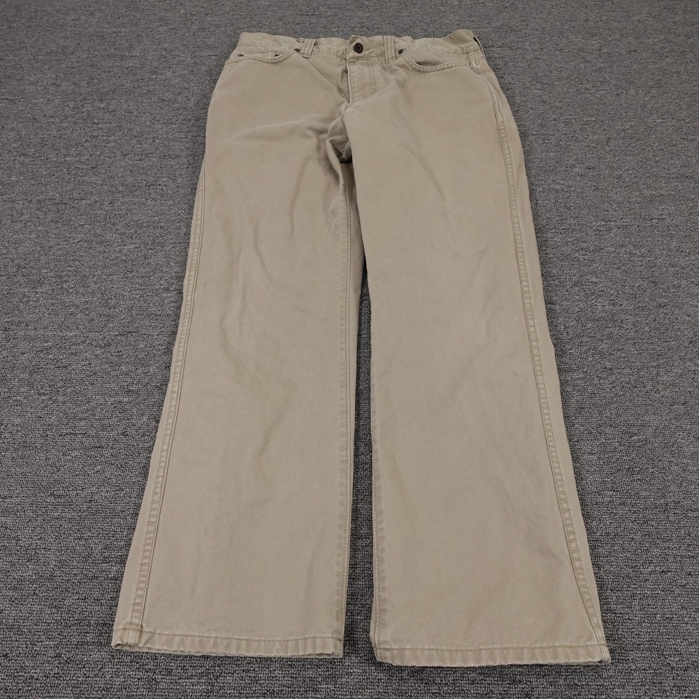L.L. Bean Pants Mens 33x28 Beige Khaki‎ Standard Fit 5 Pocket Cotton Casual